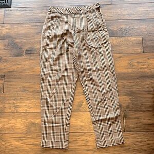 Simons Plaid Slacks Brown/Tan and Black
